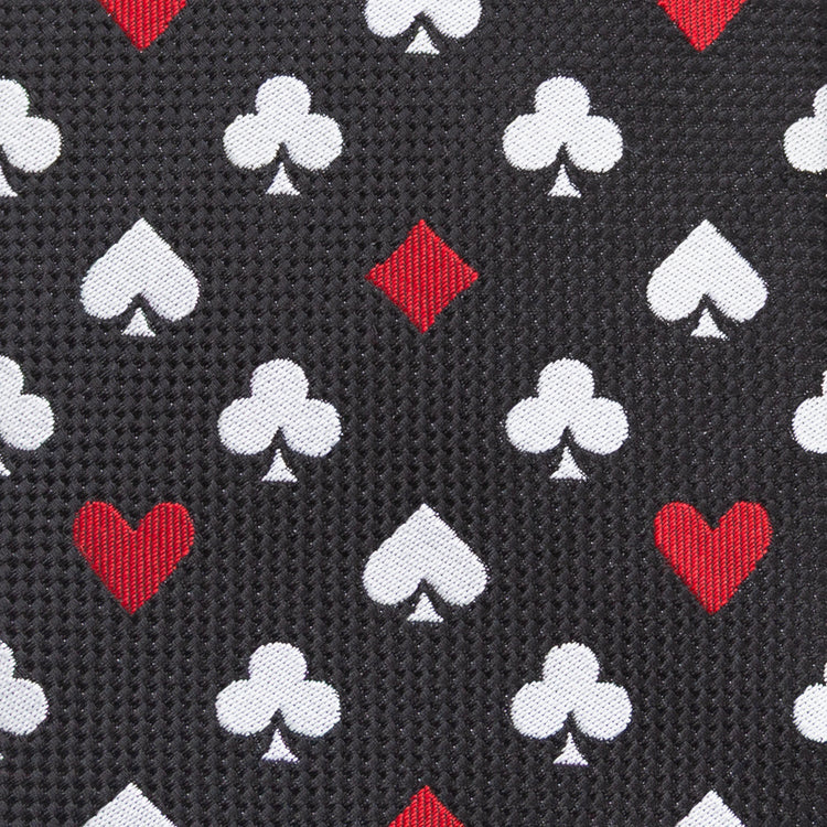 Card Suits Vegas Hidden Message Black Men's Tie500