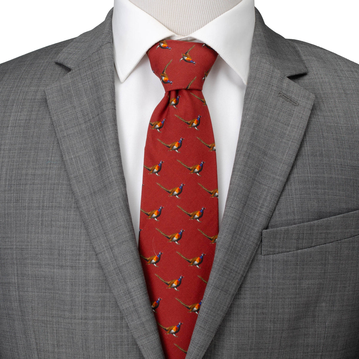Pheasant Burgundy Men's Tie55