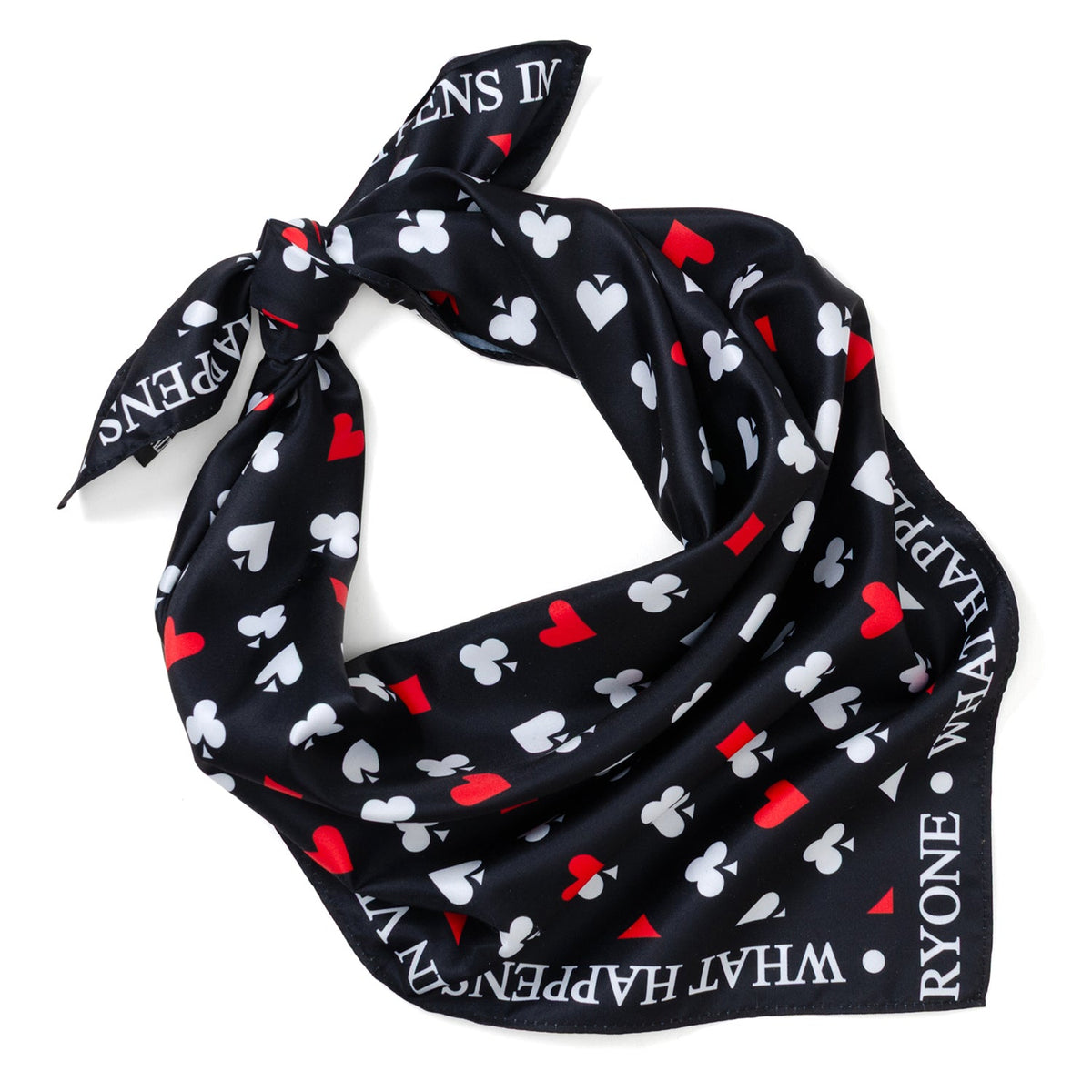 Satin Card Suits Vegas Black Scarf266