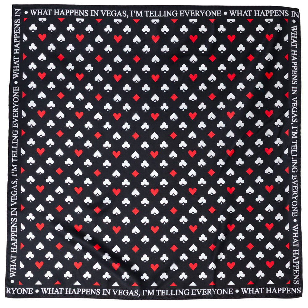 Satin Card Suits Vegas Black Scarf506