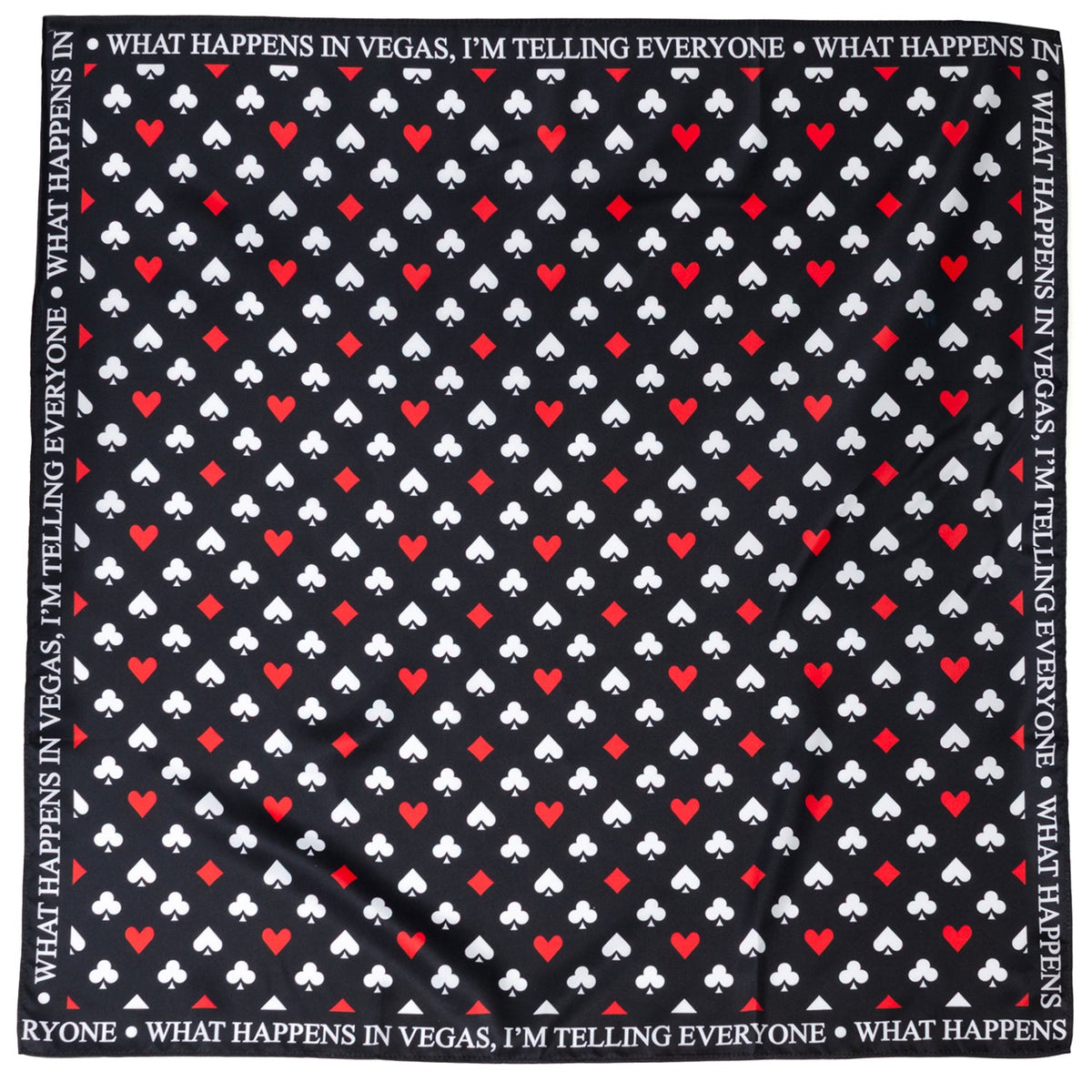 Satin Card Suits Vegas Black Scarf466