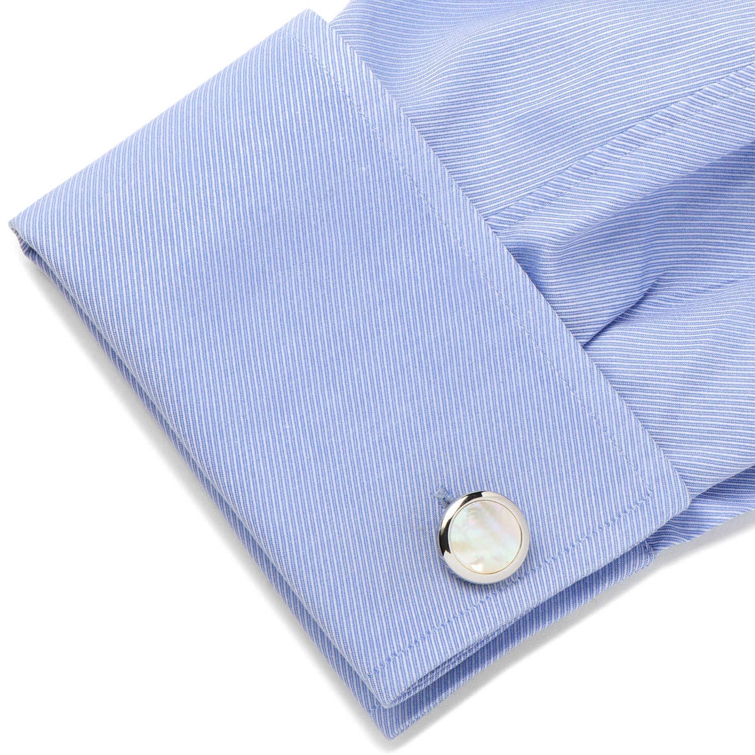 Double Sided Mother of Pearl Round Beveled Cufflinks934