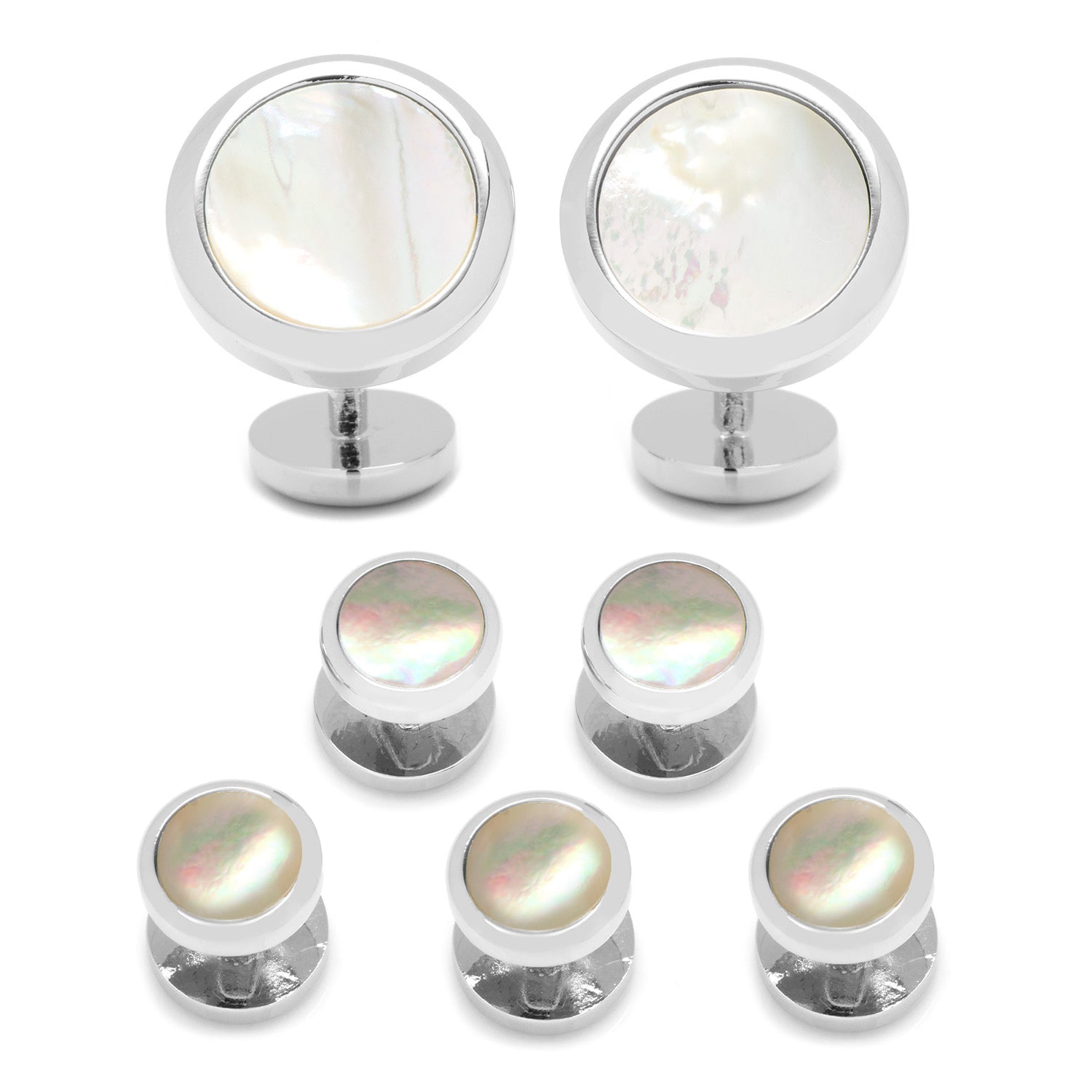 Double Sided Mother of Pearl Round Beveled 5-Stud Set — view 7658
