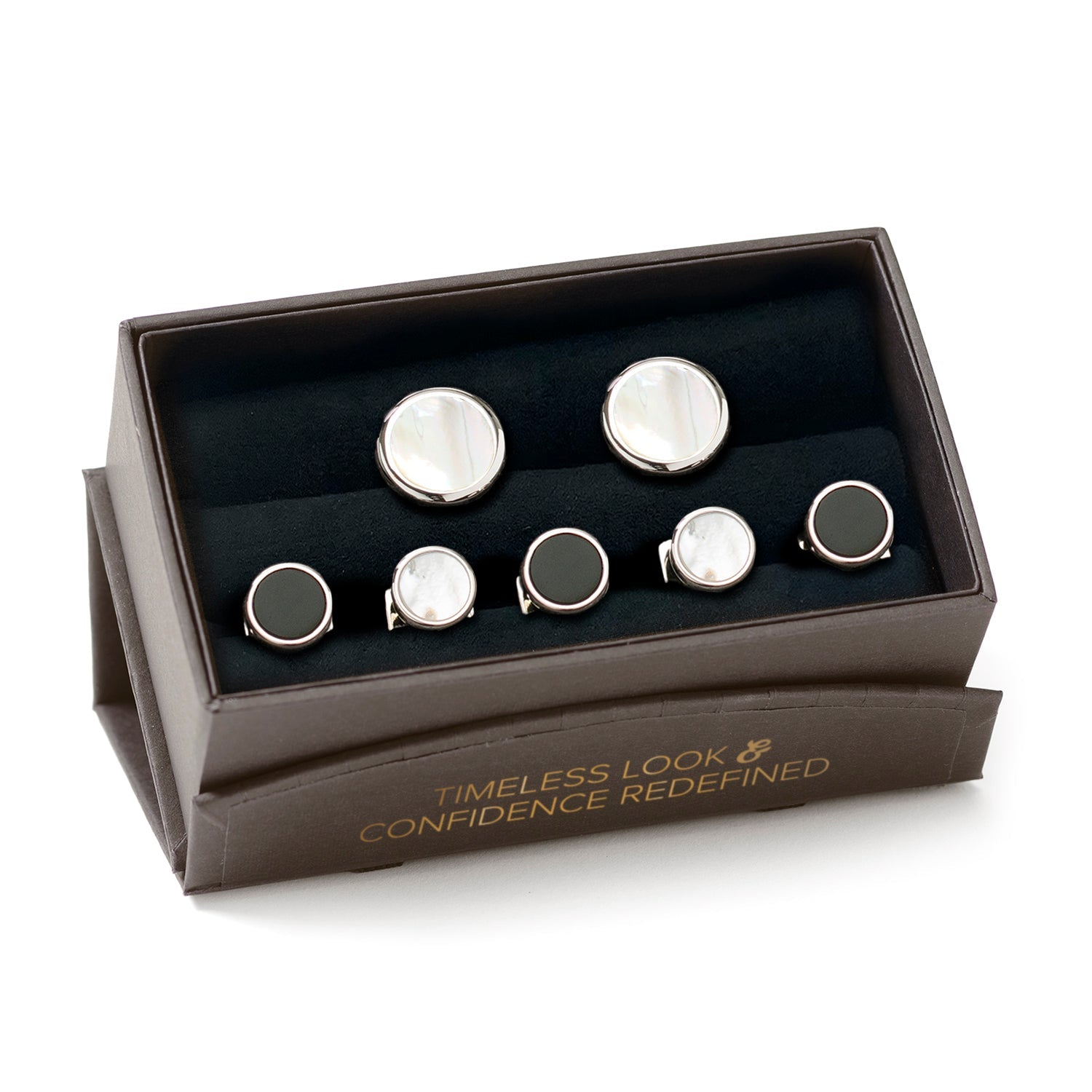 Double Sided Mother of Pearl Round Beveled 5-Stud Set — view 8177