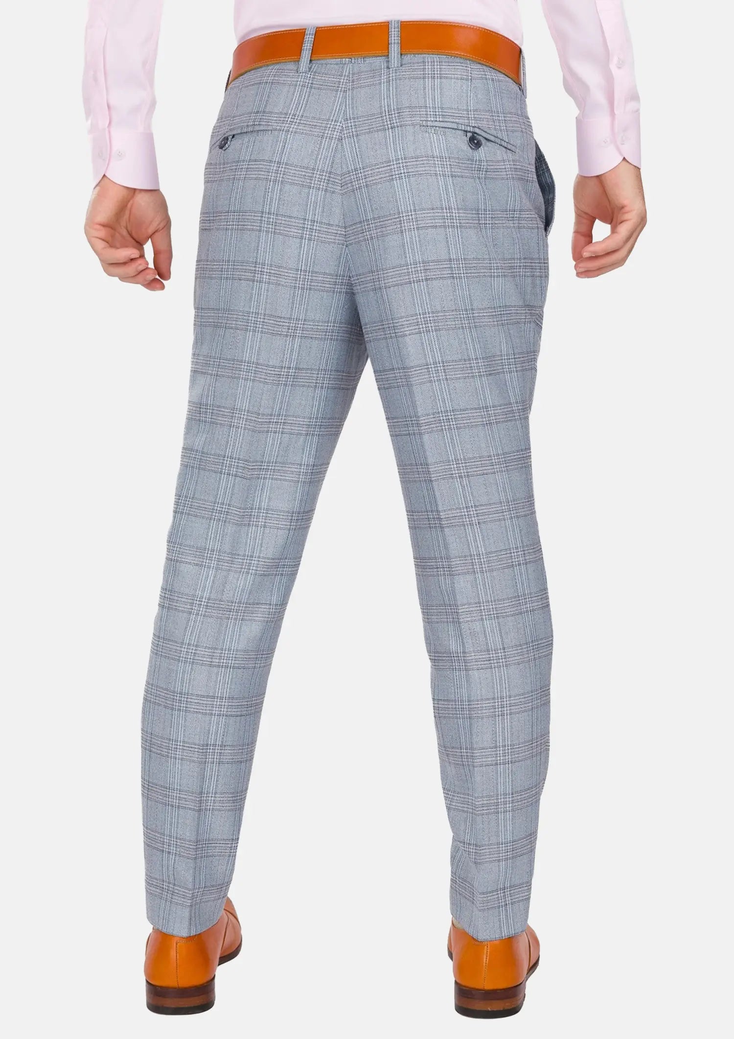 Polo Blue Glen Plaid Bamboo Pants872
