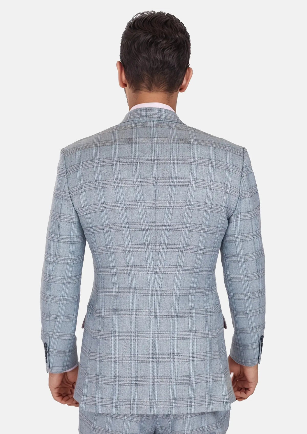 Polo Blue Glen Plaid Bamboo Suit772
