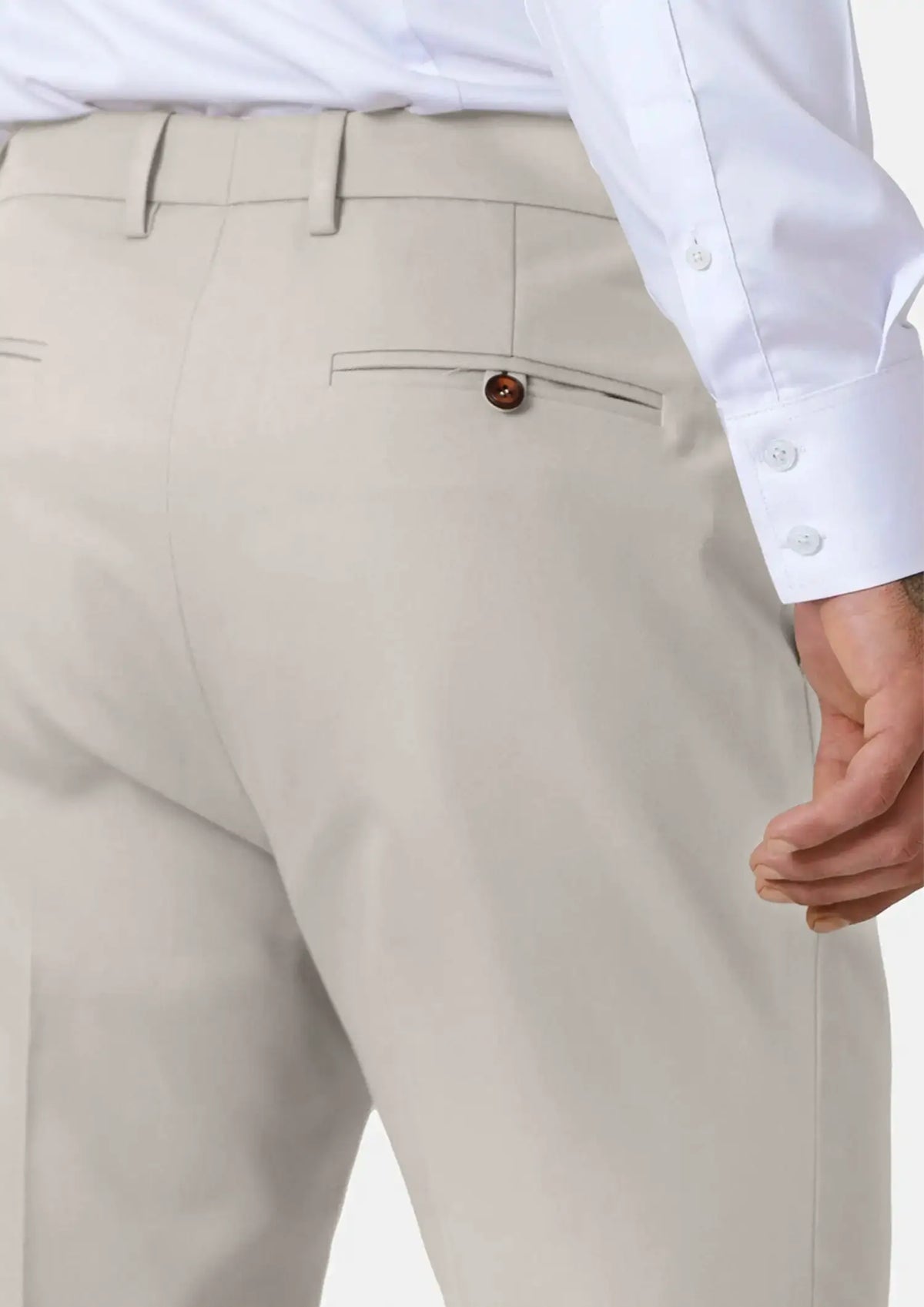 Ivory Cotton Chino Pants689