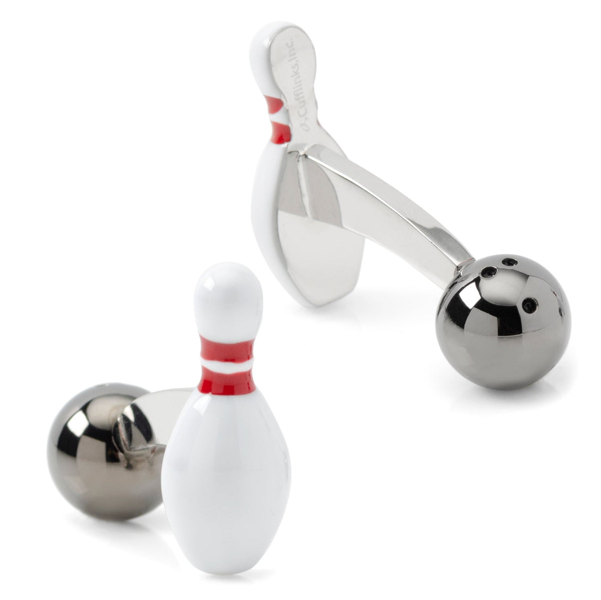 Bowling Pin &amp; Ball 3D Cufflinks940
