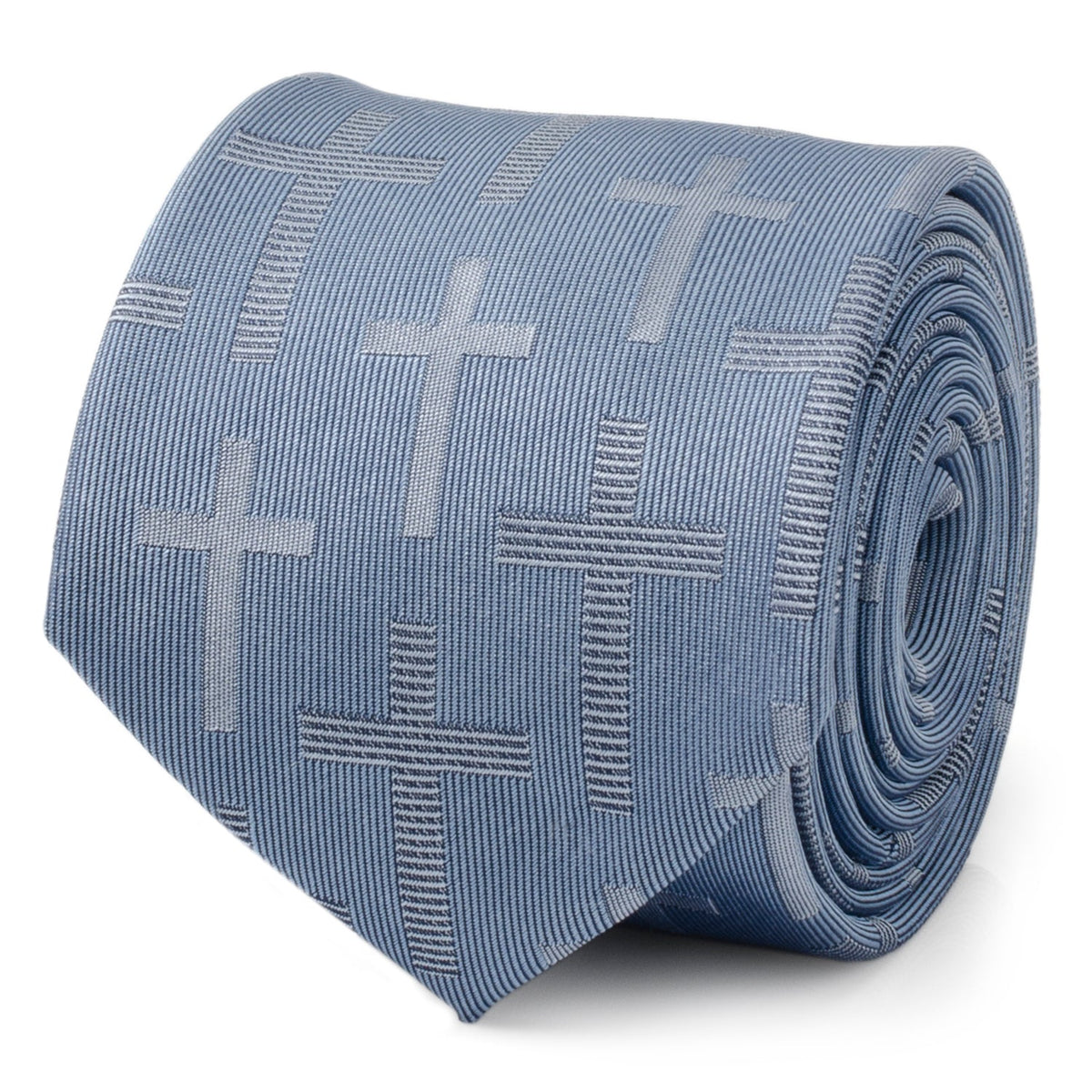 Blue Textured Cross Men's Tie332