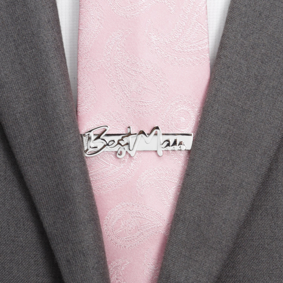 Best Man Silver Tie Bar111