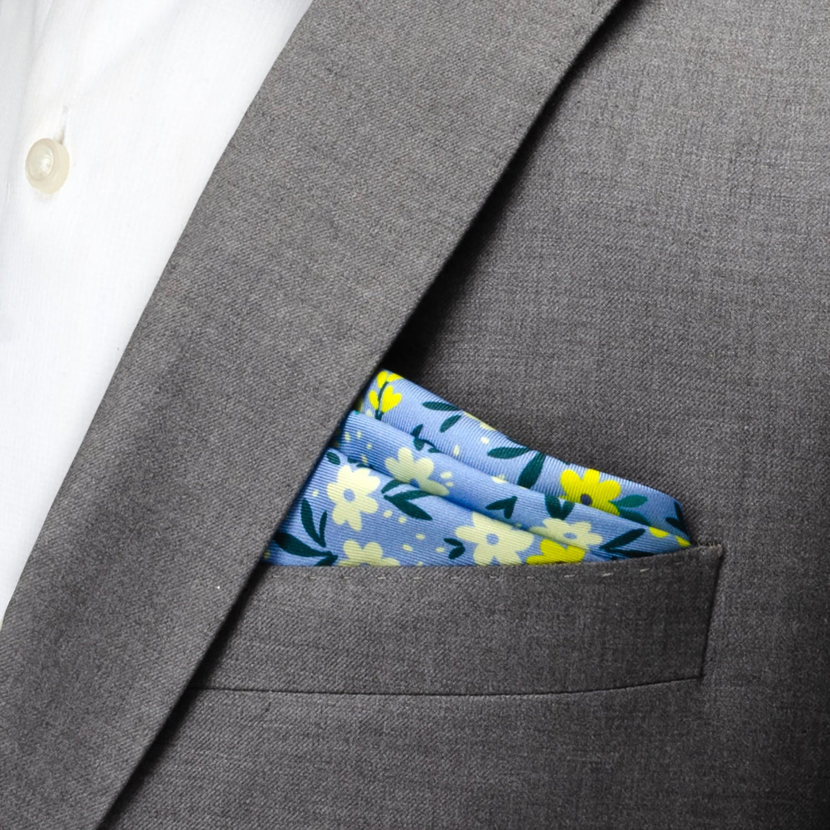 Floral Blue Pocket Square78