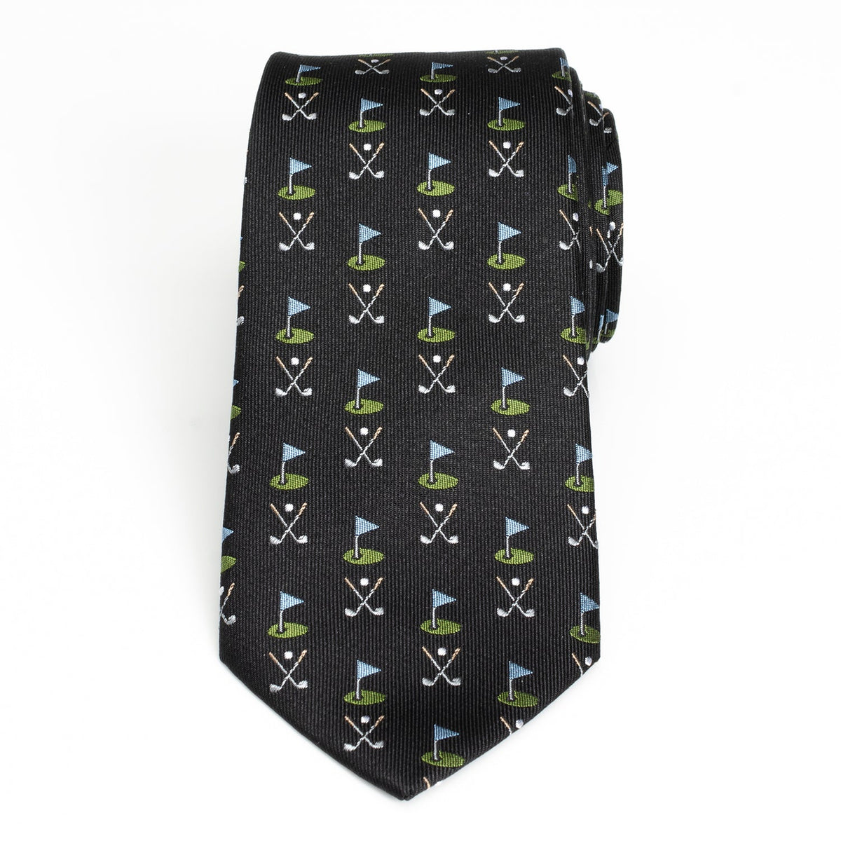 Golf Course Black Silk Men's Tie182