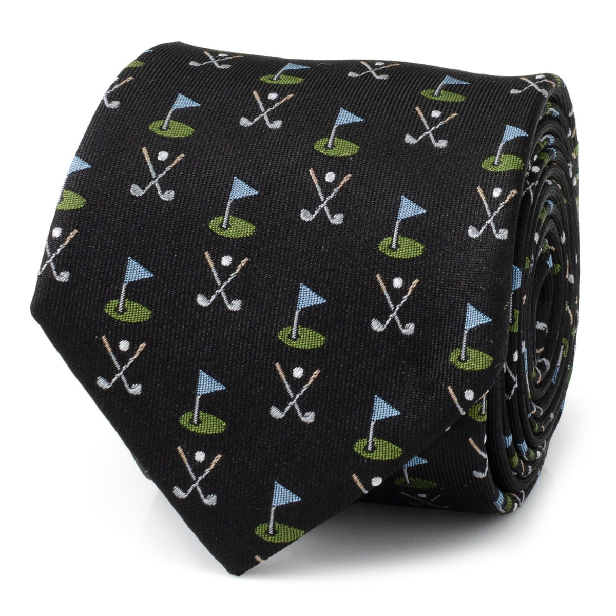 Golf Course Black Silk Men's Tie622