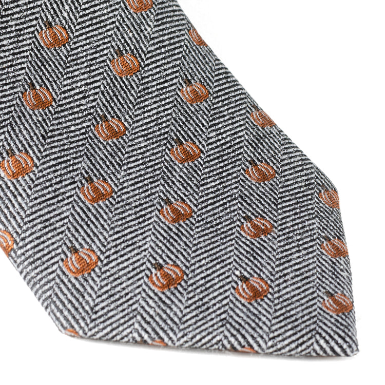 Holiday Pumpkin Herringbone Tie560