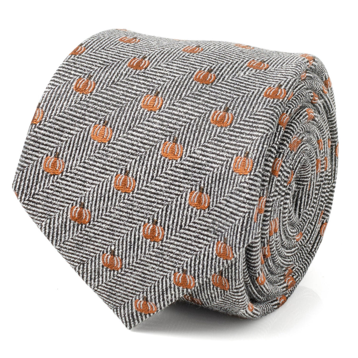 Holiday Pumpkin Herringbone Tie34