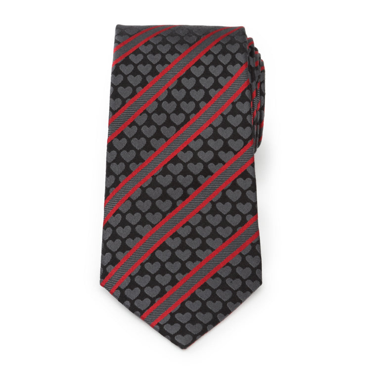 Black Heart Striped Men's Tie811