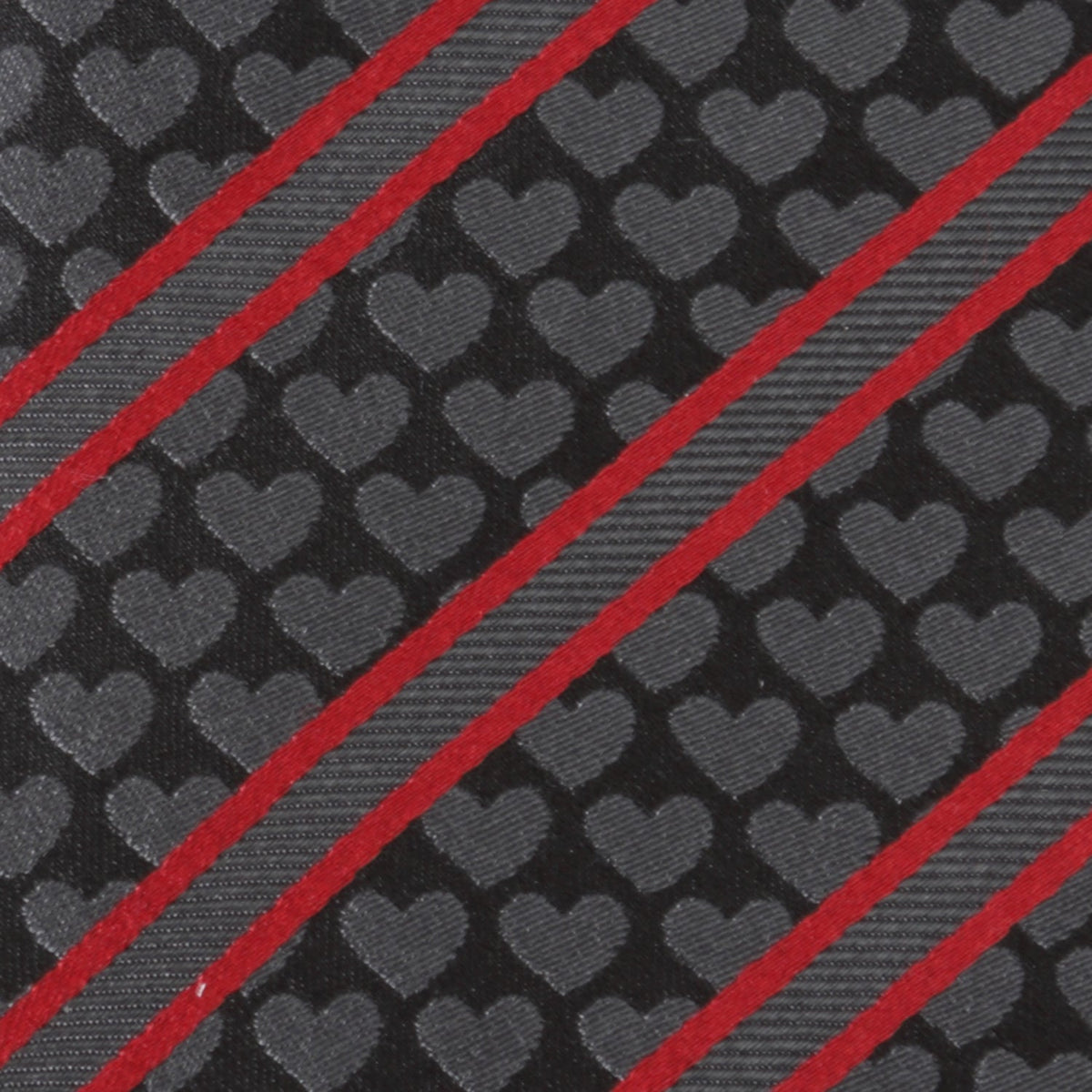 Black Heart Striped Men's Tie903