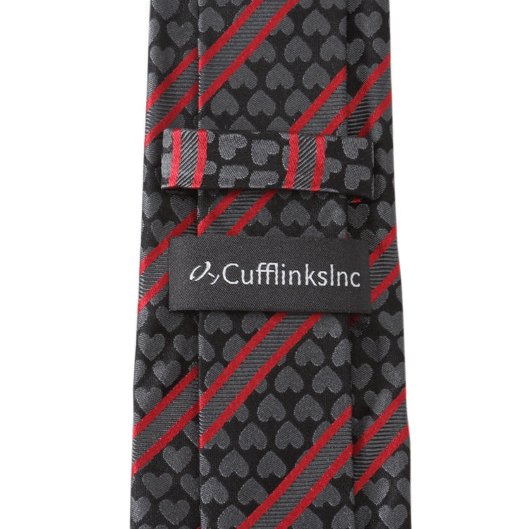Black Heart Striped Men's Tie482
