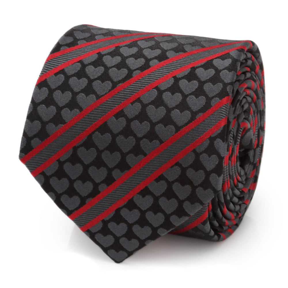 Black Heart Striped Men's Tie319