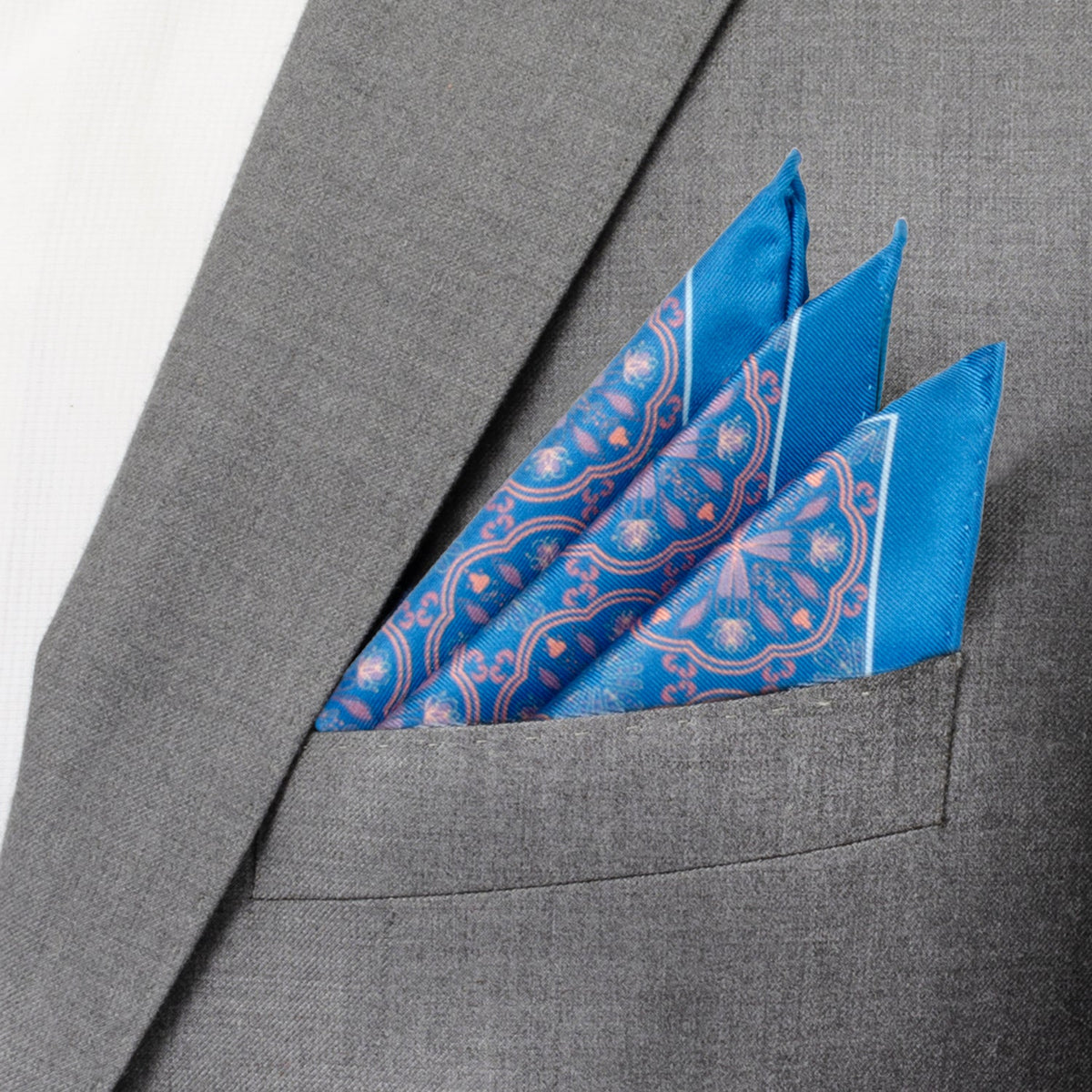Aboriginal Ornament Patterned Blue Pocket Square662