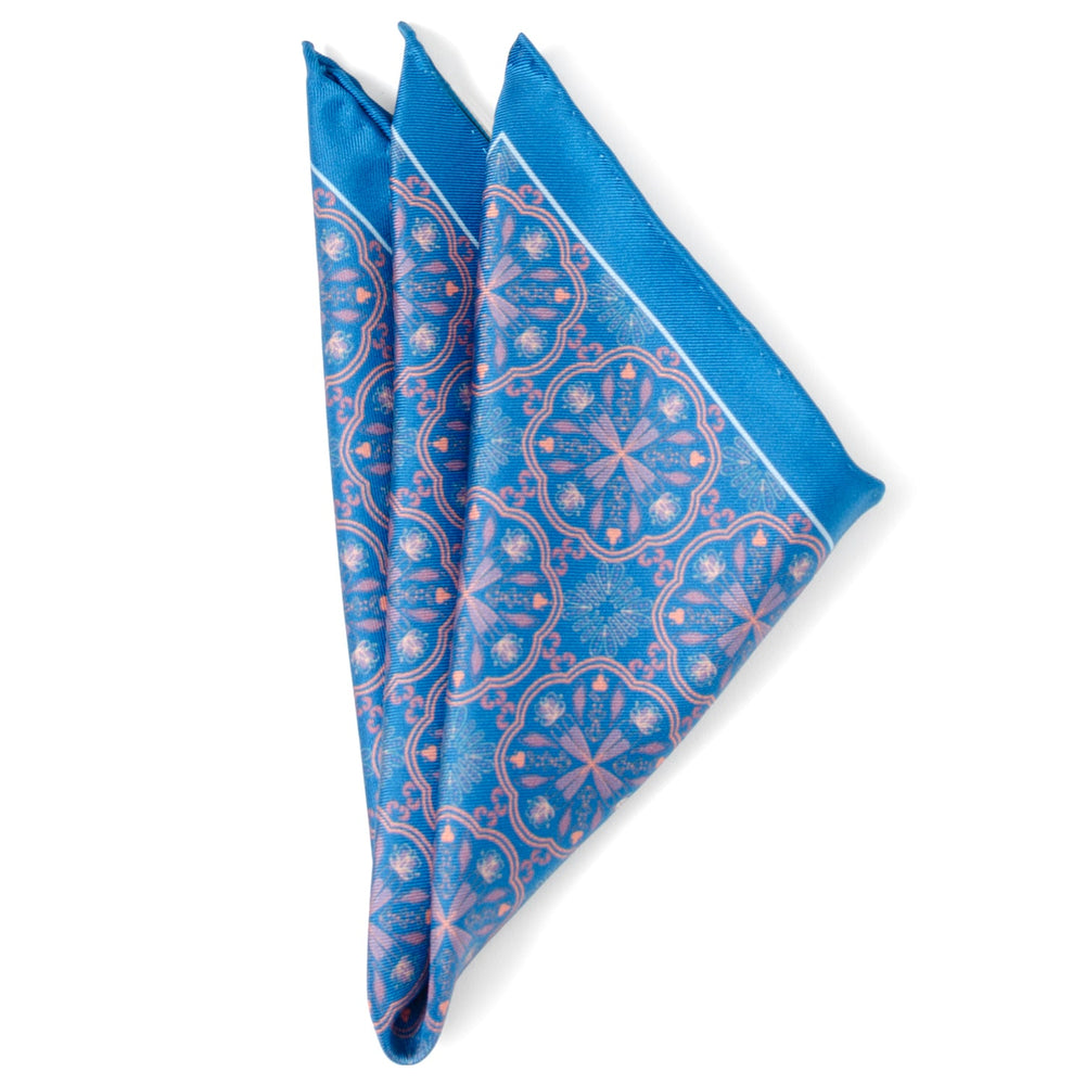 Aboriginal Ornament Patterned Blue Pocket Square304