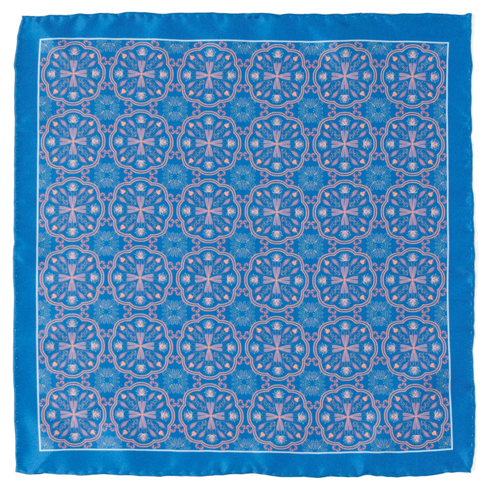 Aboriginal Ornament Patterned Blue Pocket Square151