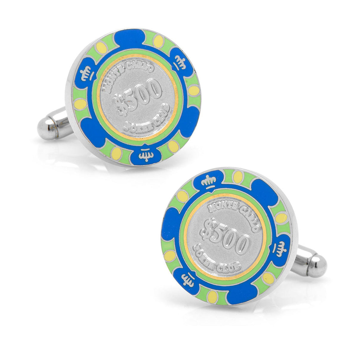 Poker Chip $500 Blue Cufflinks250
