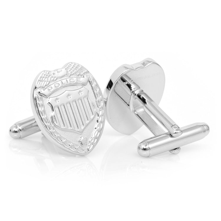 Silver Police Badge Cufflinks360