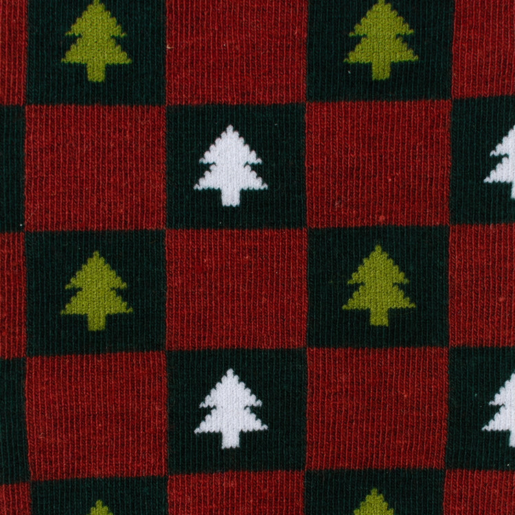Christmas Tree Red Green Checkered Men's Socks505