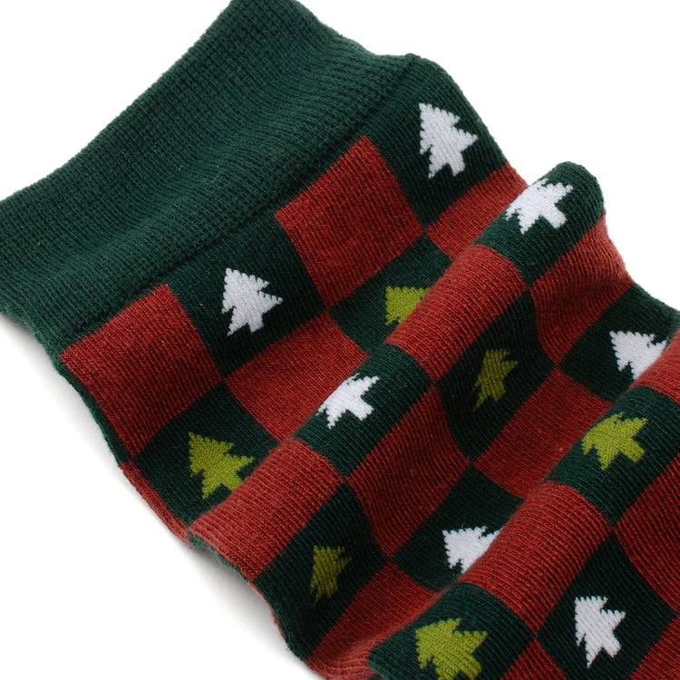 Christmas Tree Red Green Checkered Men's Socks900