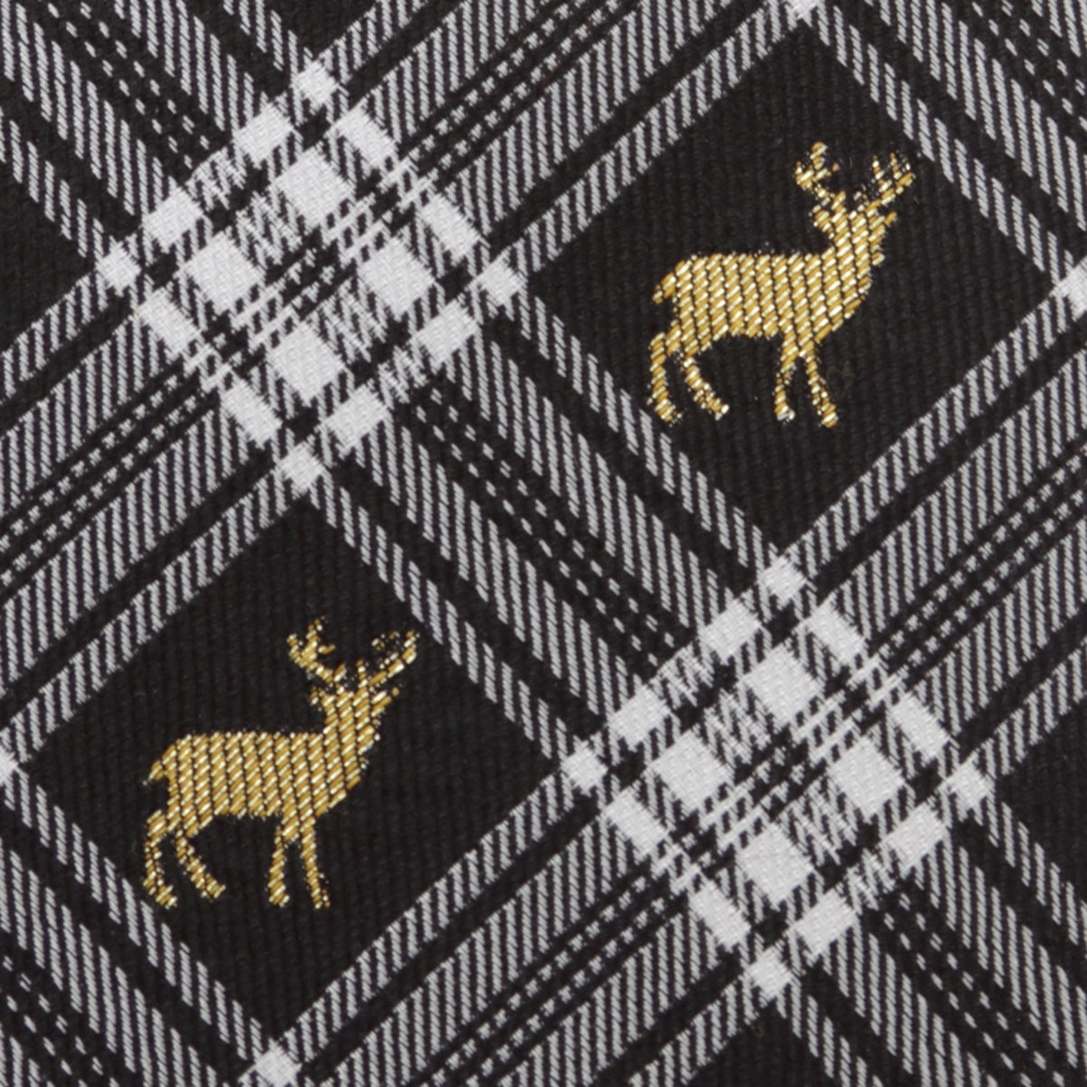 Black Plaid Stag Men's Tie646