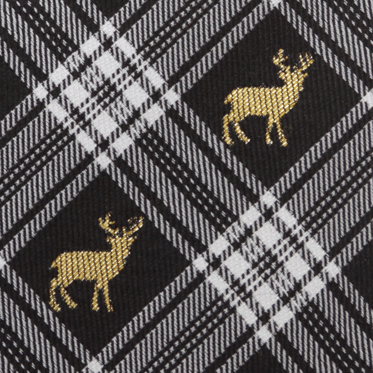 Black Plaid Stag Men's Tie226
