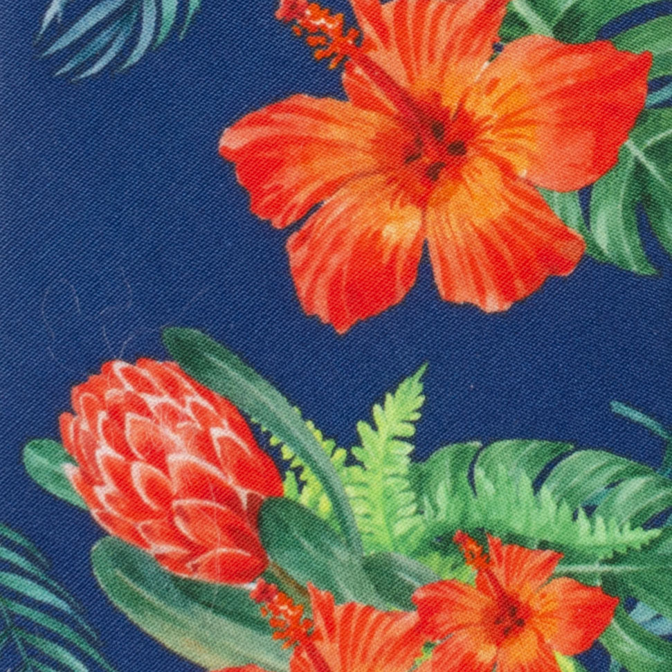 Tropical Hibiscus Men's Navy Tie956