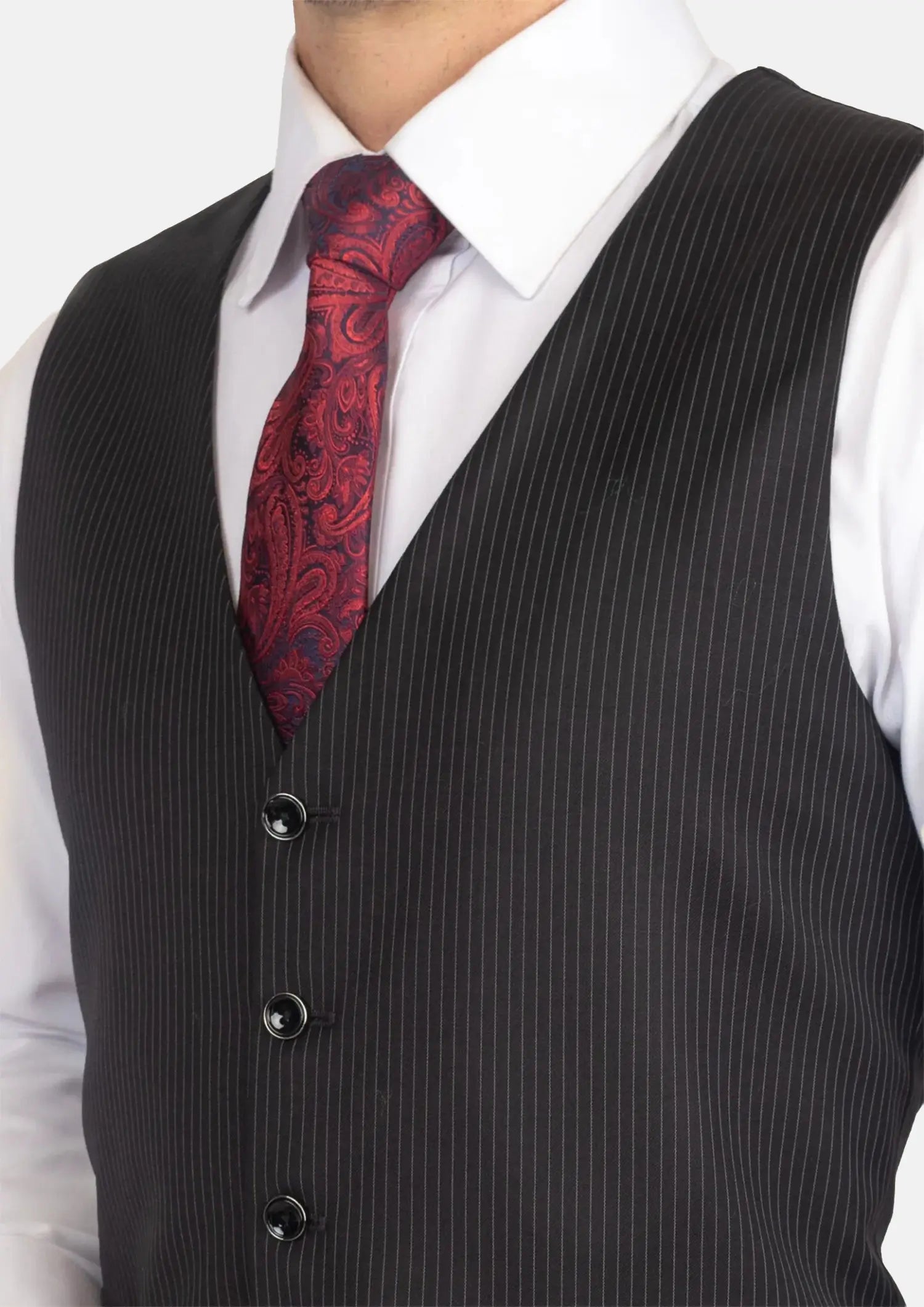 Black Pinstripe Vest625