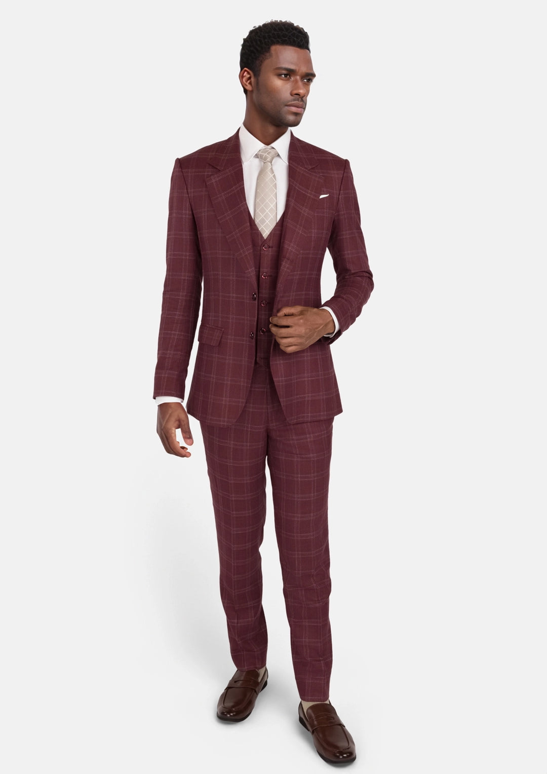Claret Red Thompson Suit