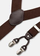 Chocolate Brown Suspenders - strap, slider and clip detail301
