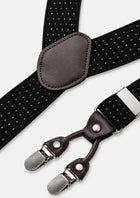 Black Pin Dot Suspenders - pin-dot pattern, slider and clip detail298