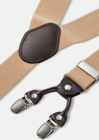 Essential Tan Suspenders - strap, slider and clip detail440