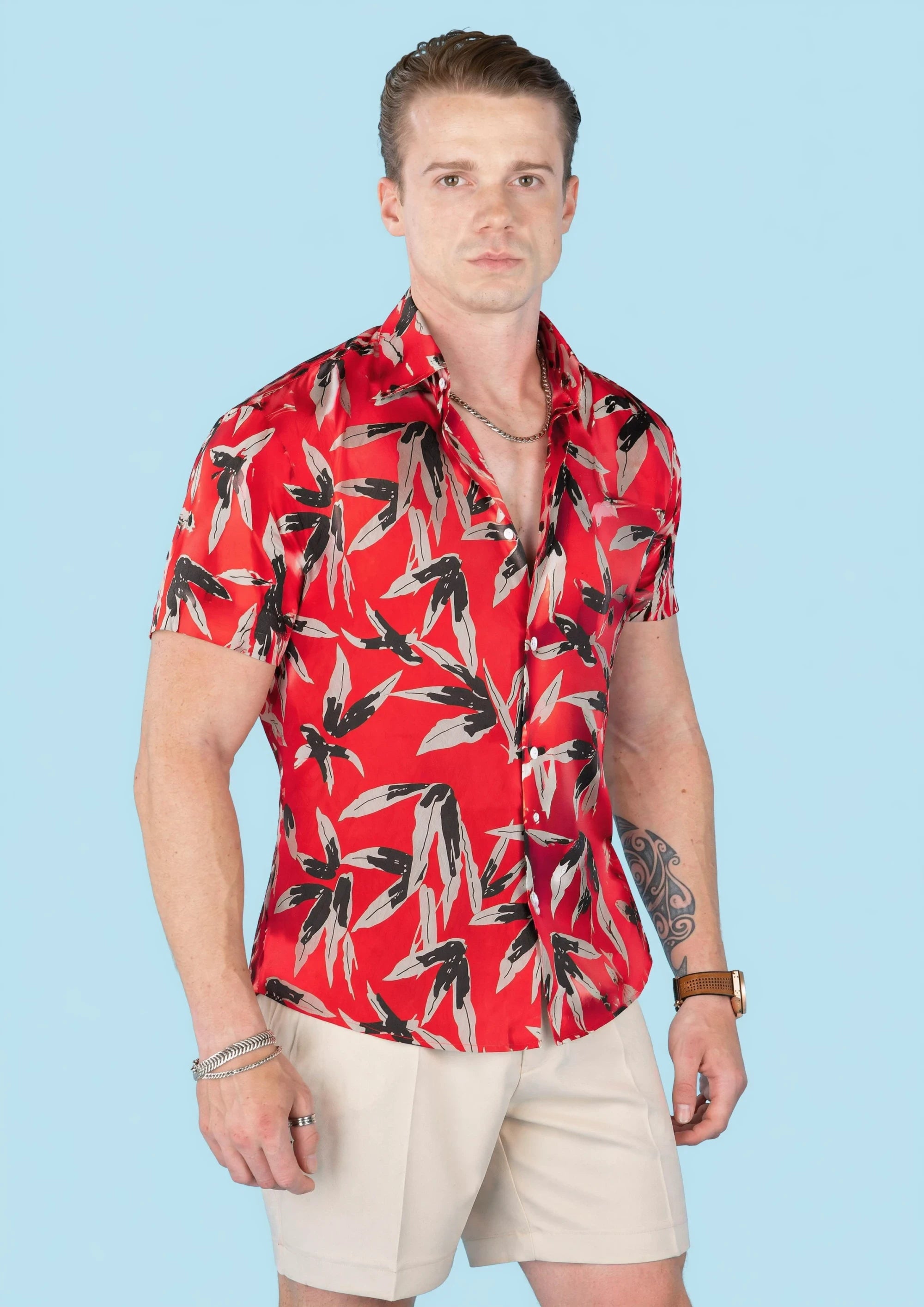Scarlet Brush Silk Shirt382