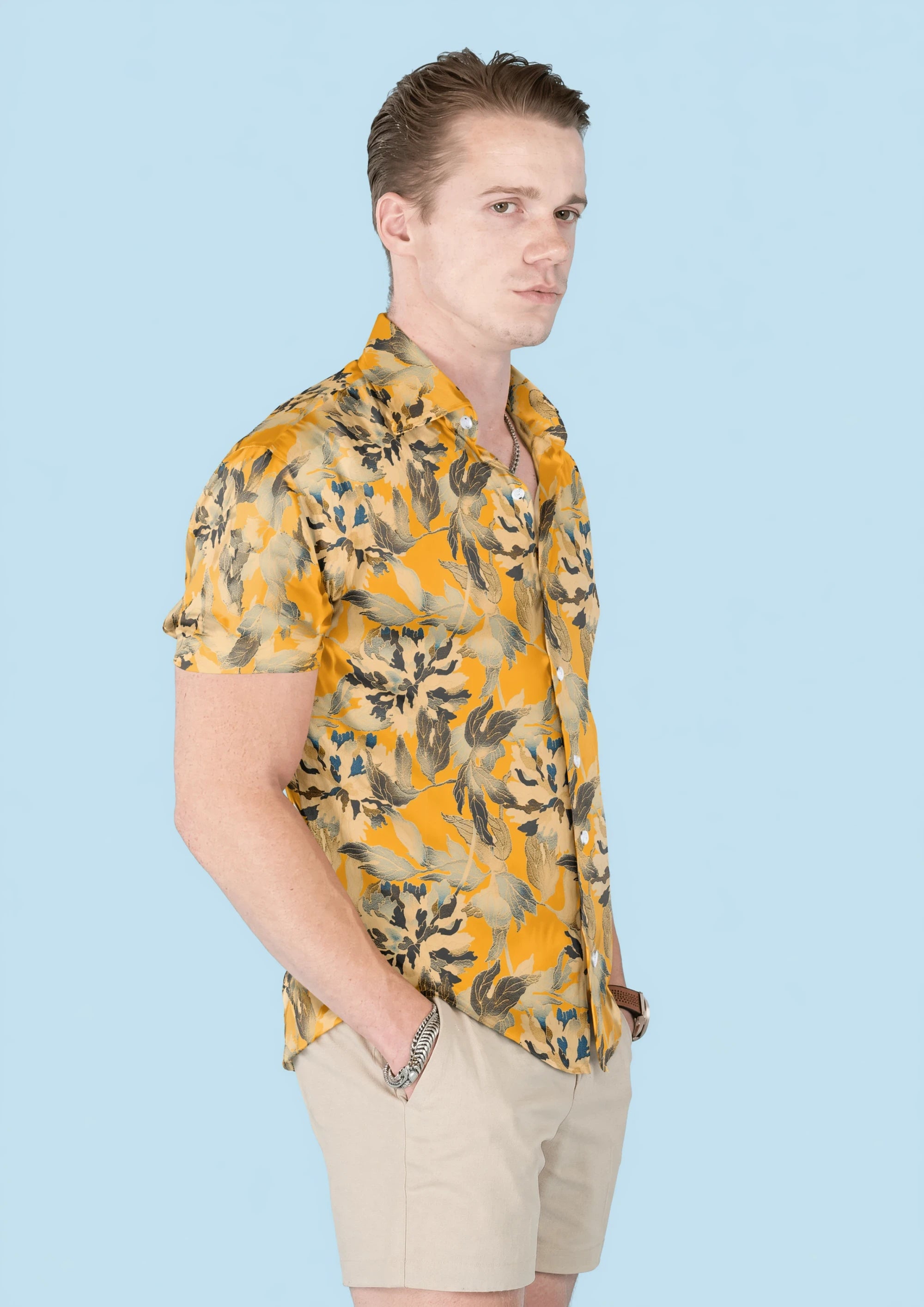 Marigold Bloom Silk Shirt85