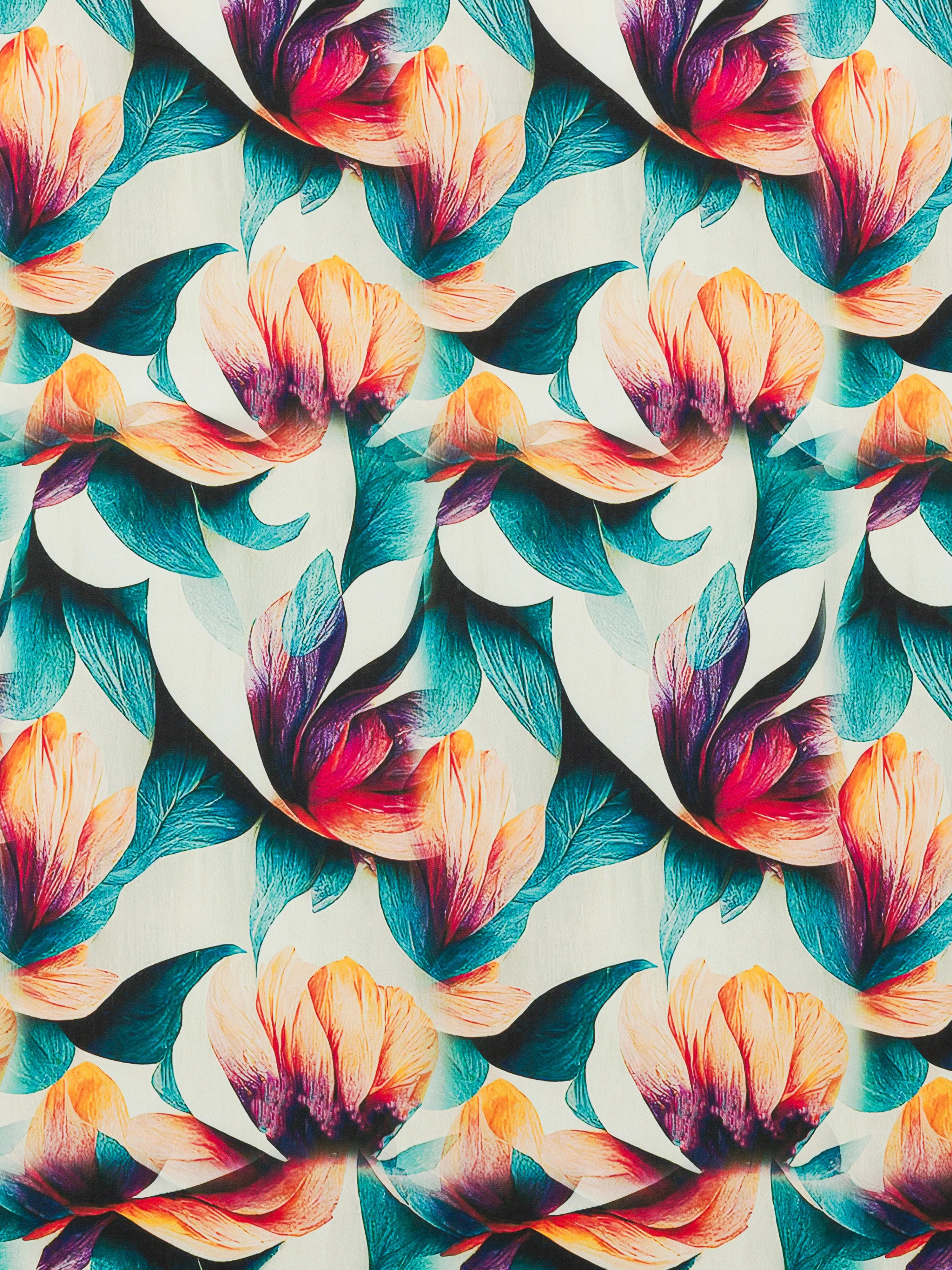 Tropic Lotus Silk Shirt - fabric close-up384