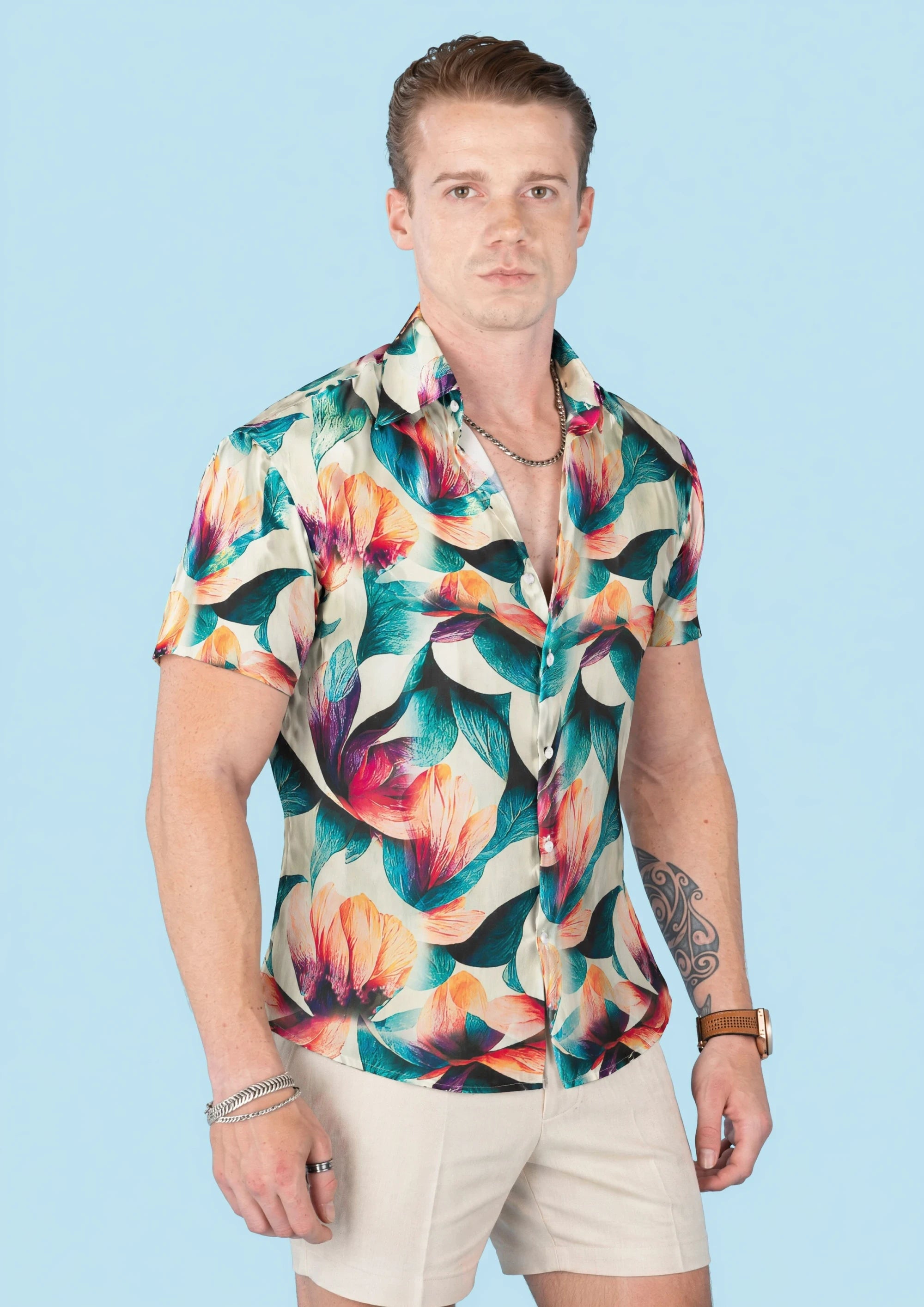 Tropic Lotus Silk Shirt813