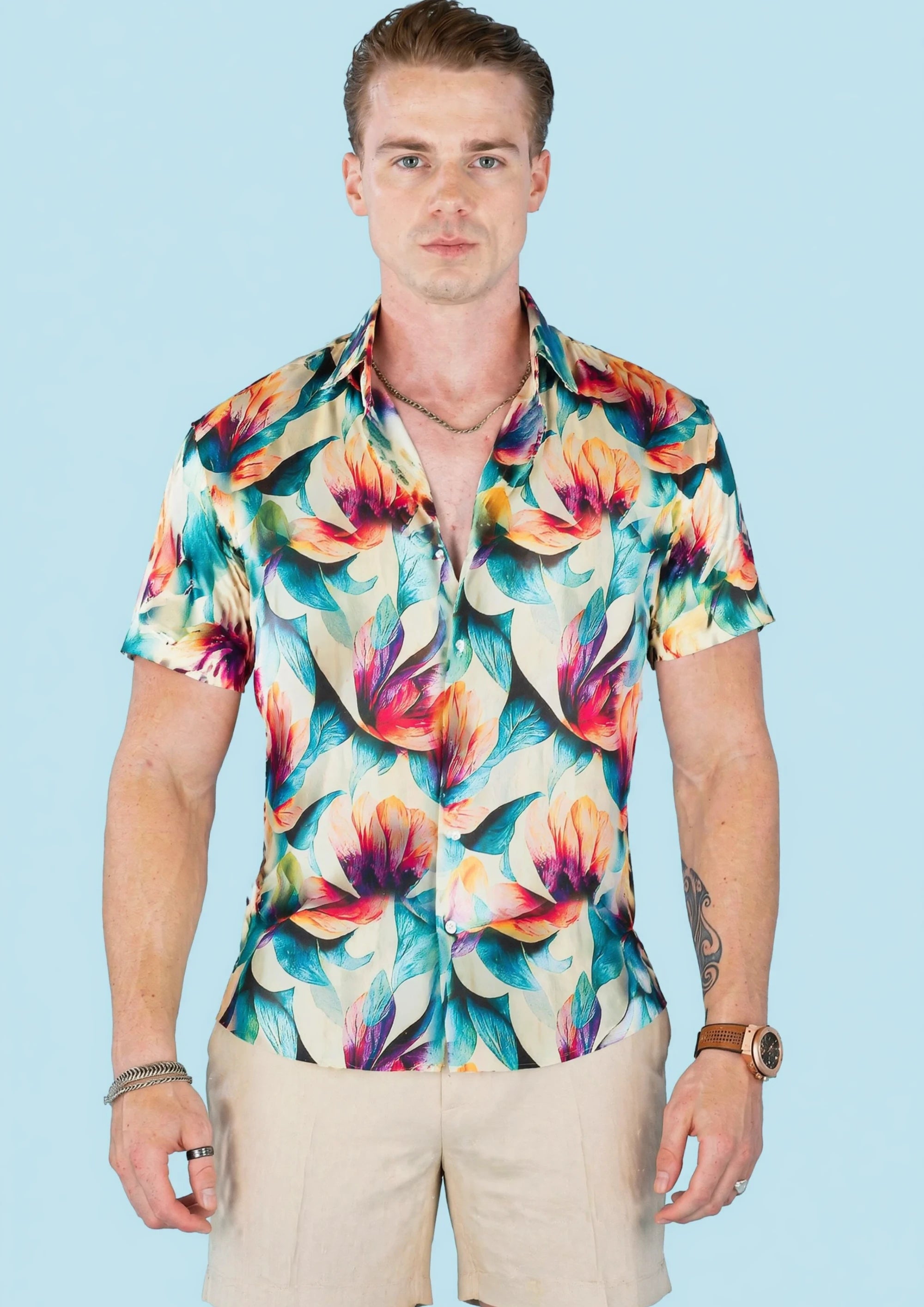 Tropic Lotus Silk Shirt912