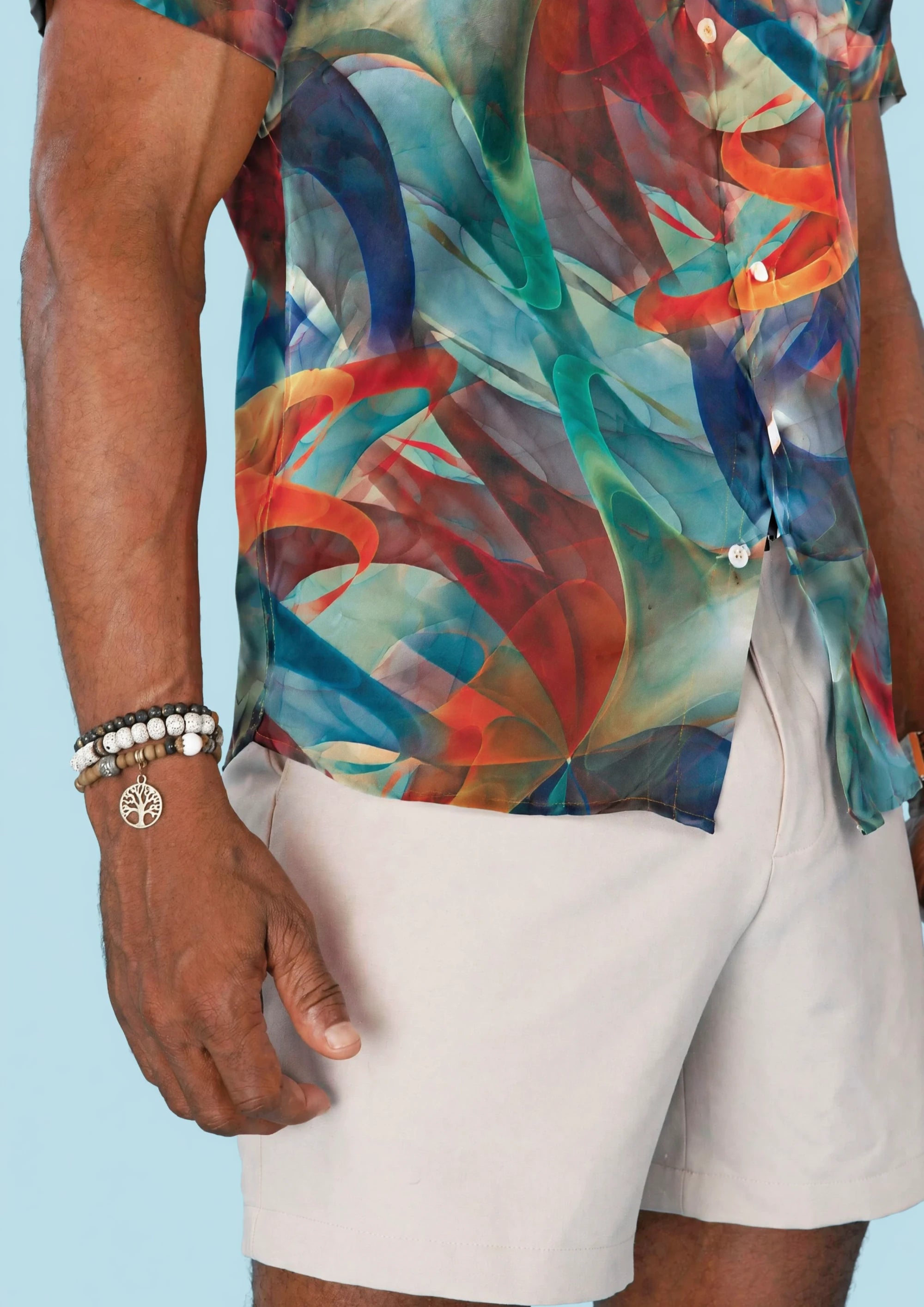 Ocean Swirl Silk Shirt - fit detail311