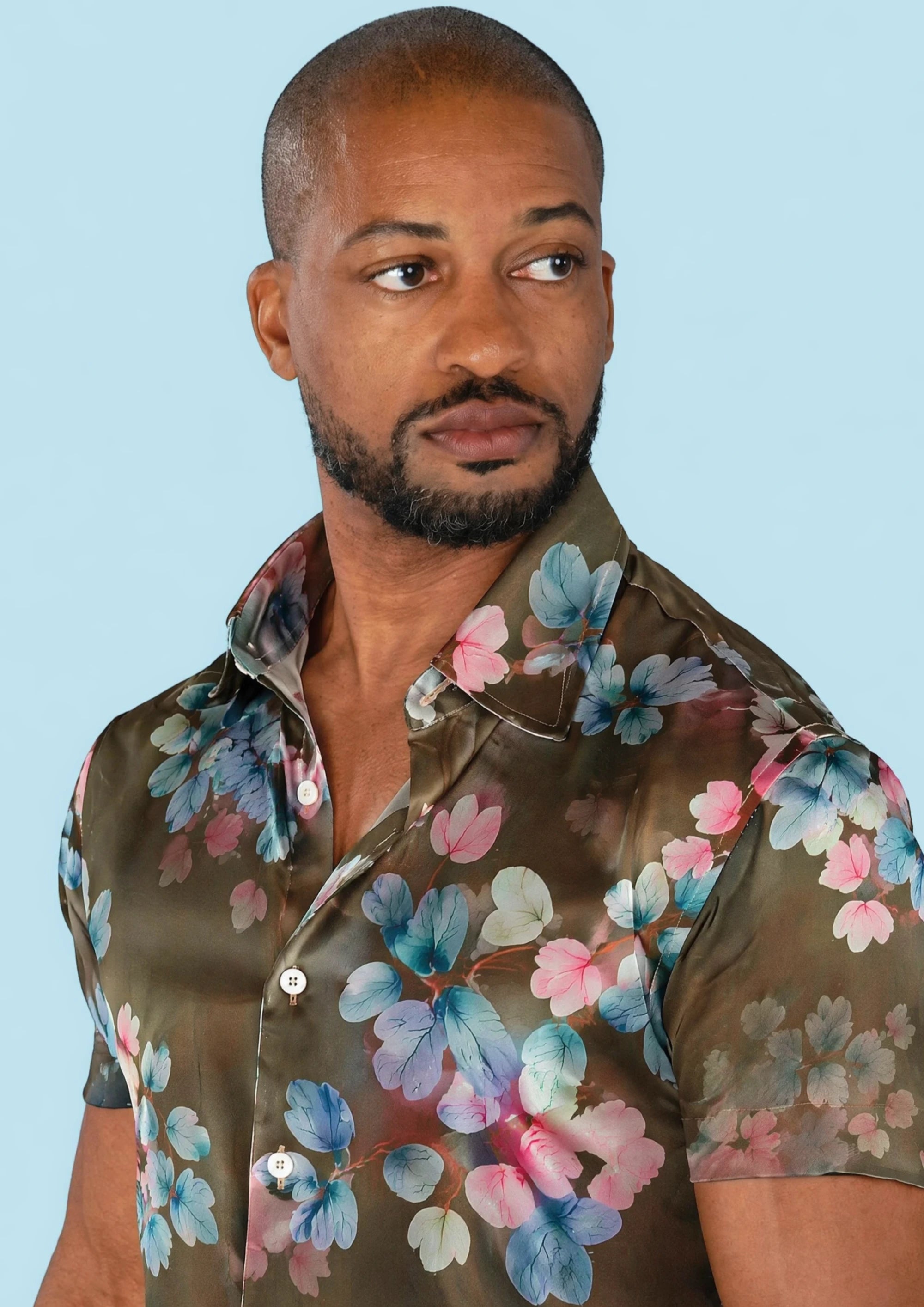 Olive Grove Silk Shirt - in motion116