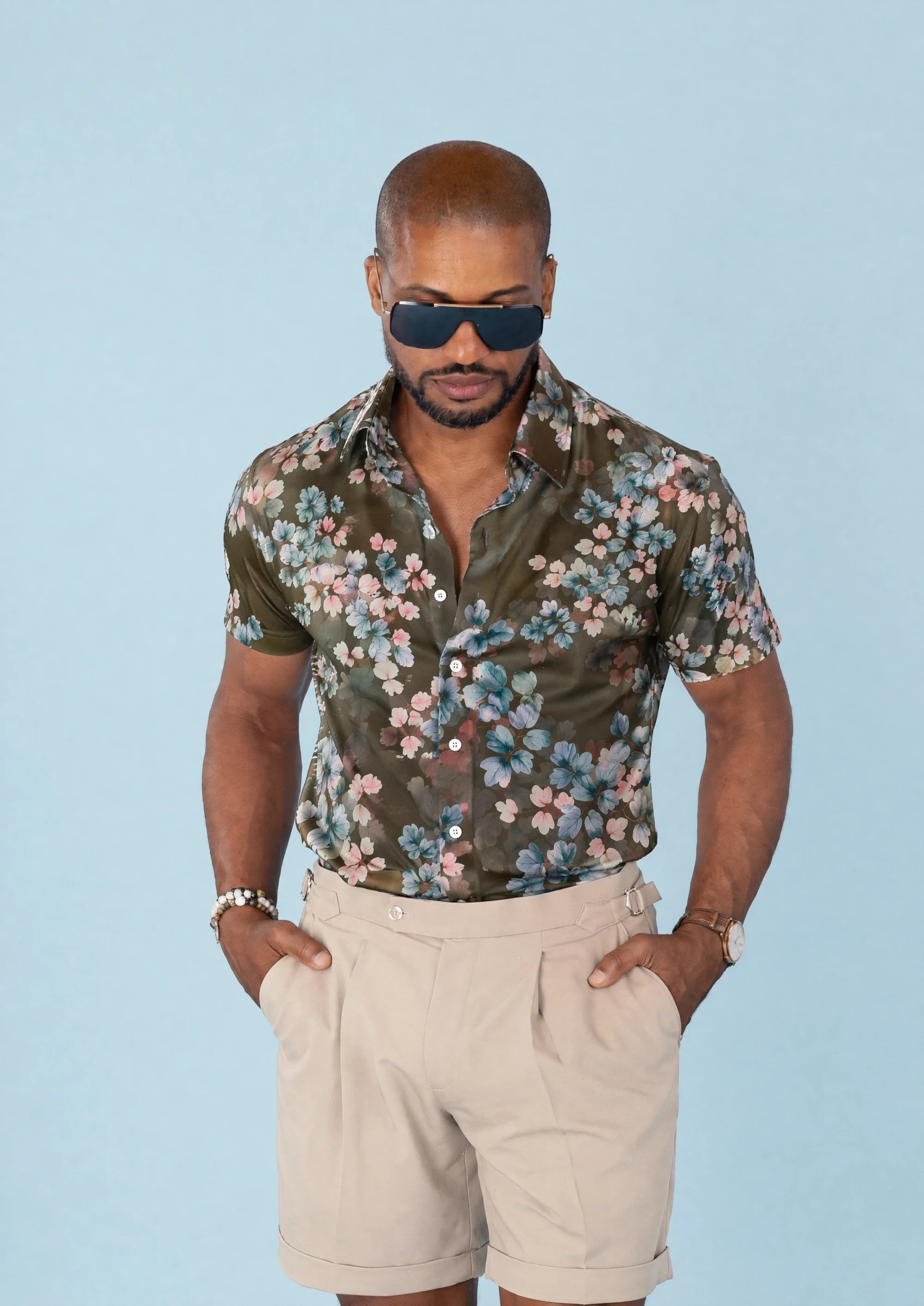Olive Grove Silk Shirt - front view604
