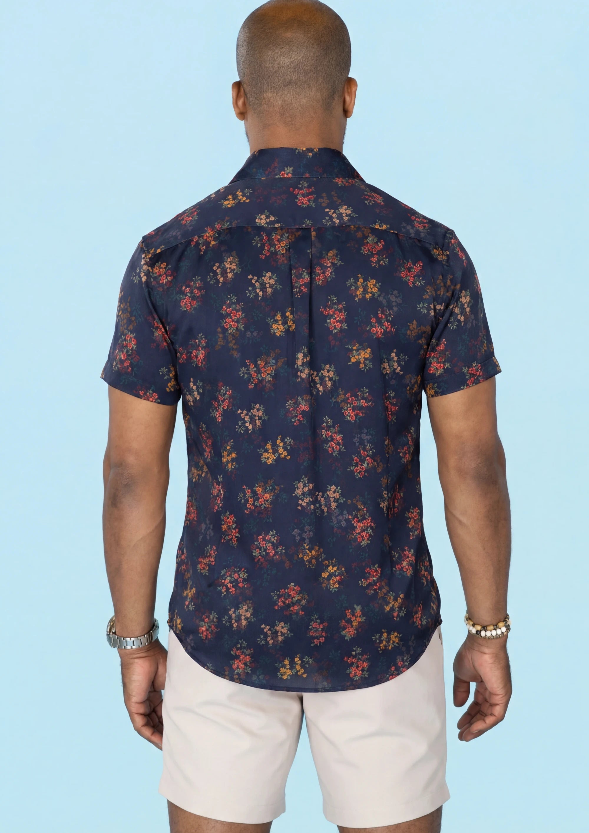 Midnight Bloom Silk Shirt - back view208