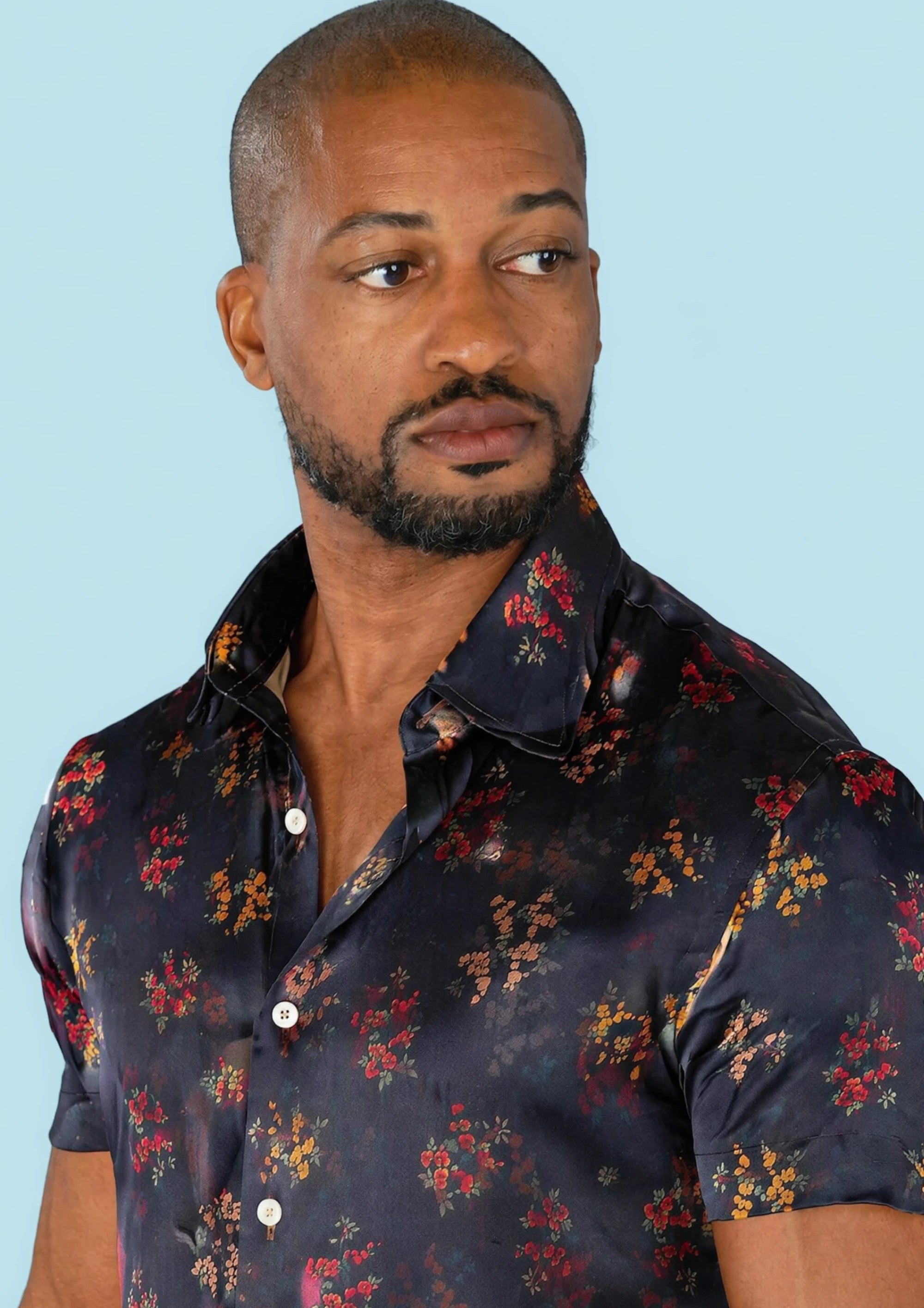 Midnight Bloom Silk Shirt - in motion226