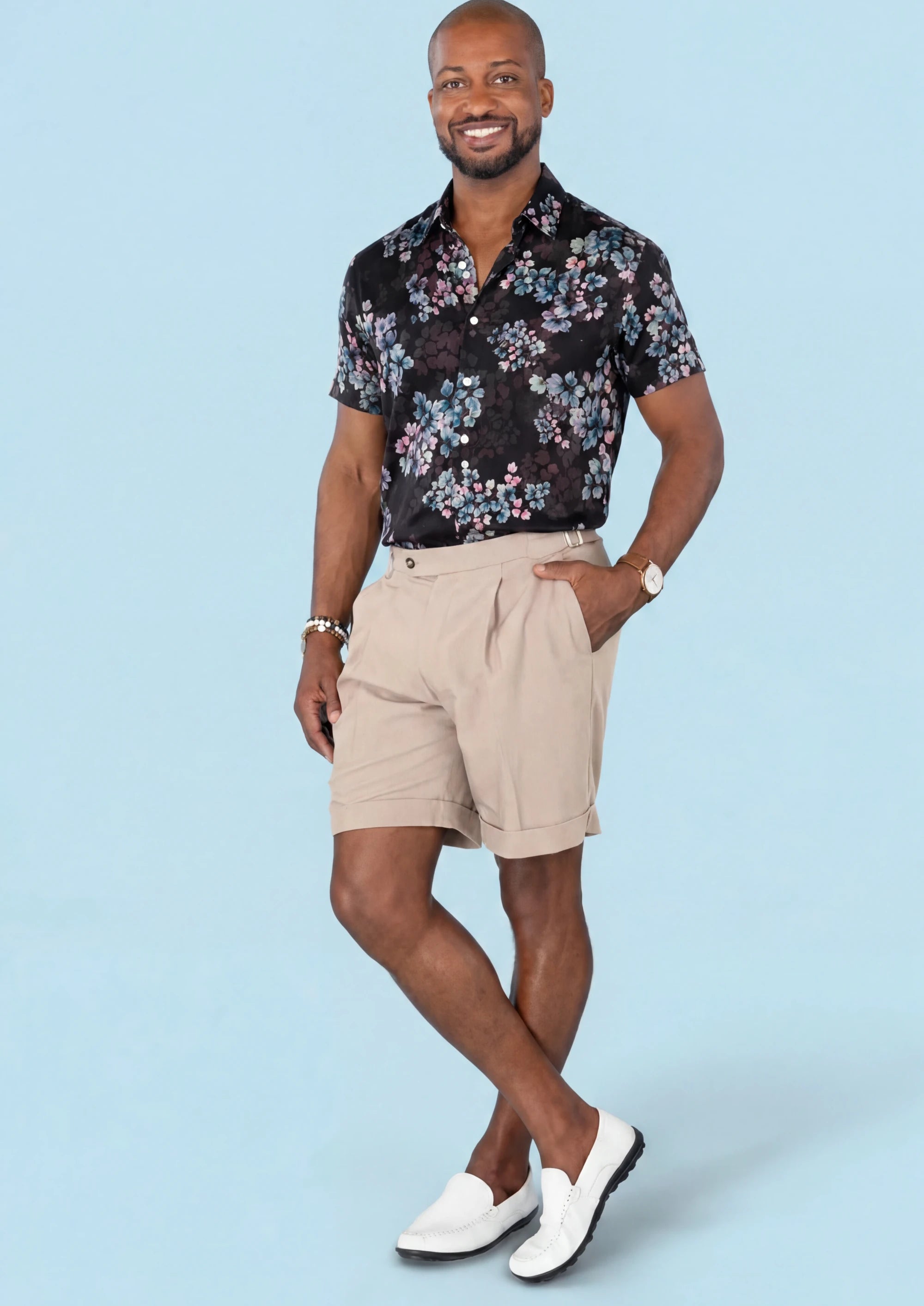 Twilight Garden Silk Shirt - full length front view678