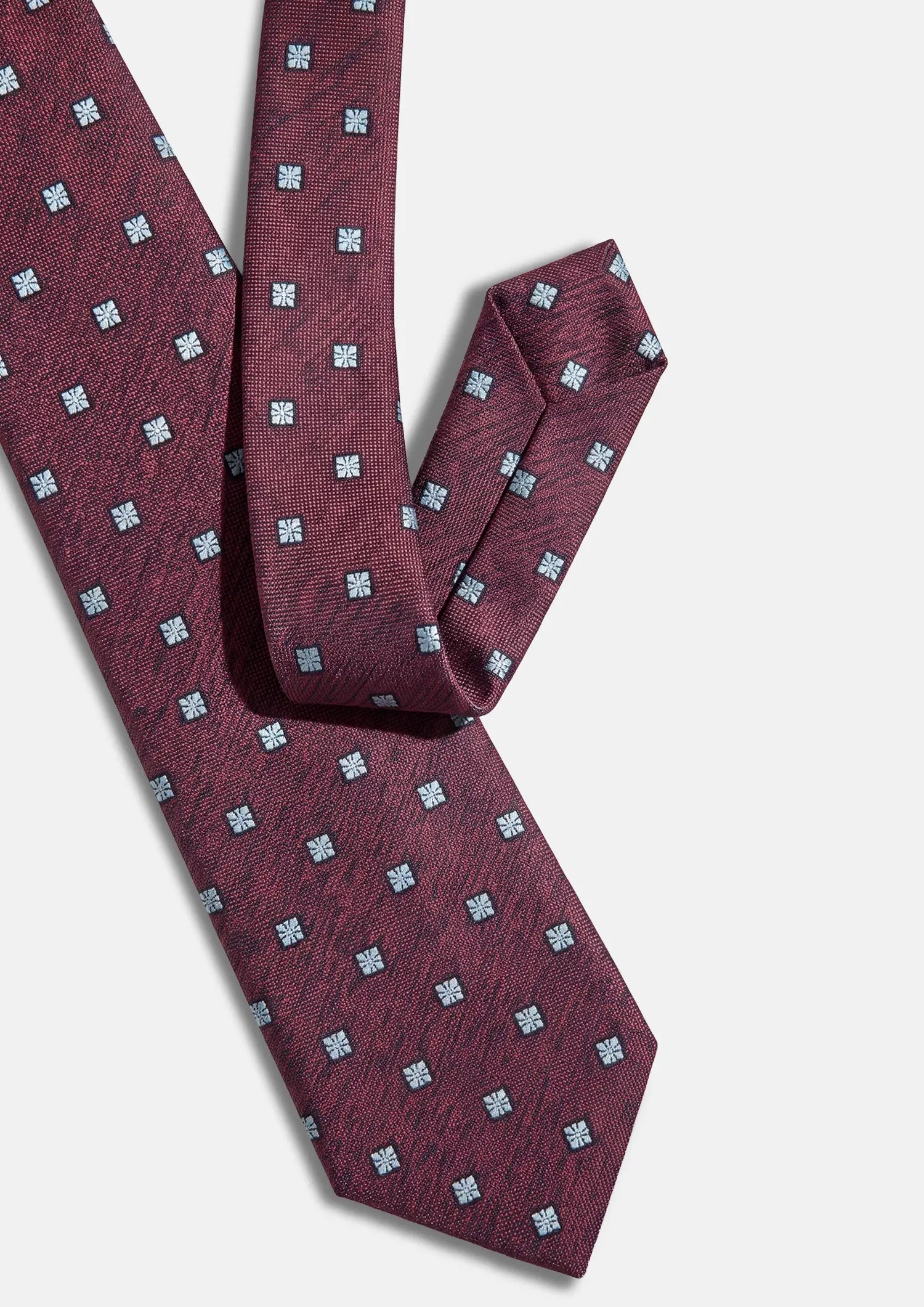 Wine Red Geometric Floral Tie355